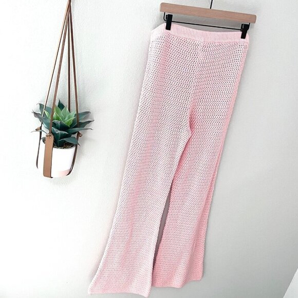 NWOT REVOLVE Tularosa Andy Open Stitch Knit Pant Pink Size L - Picture 6 of 8